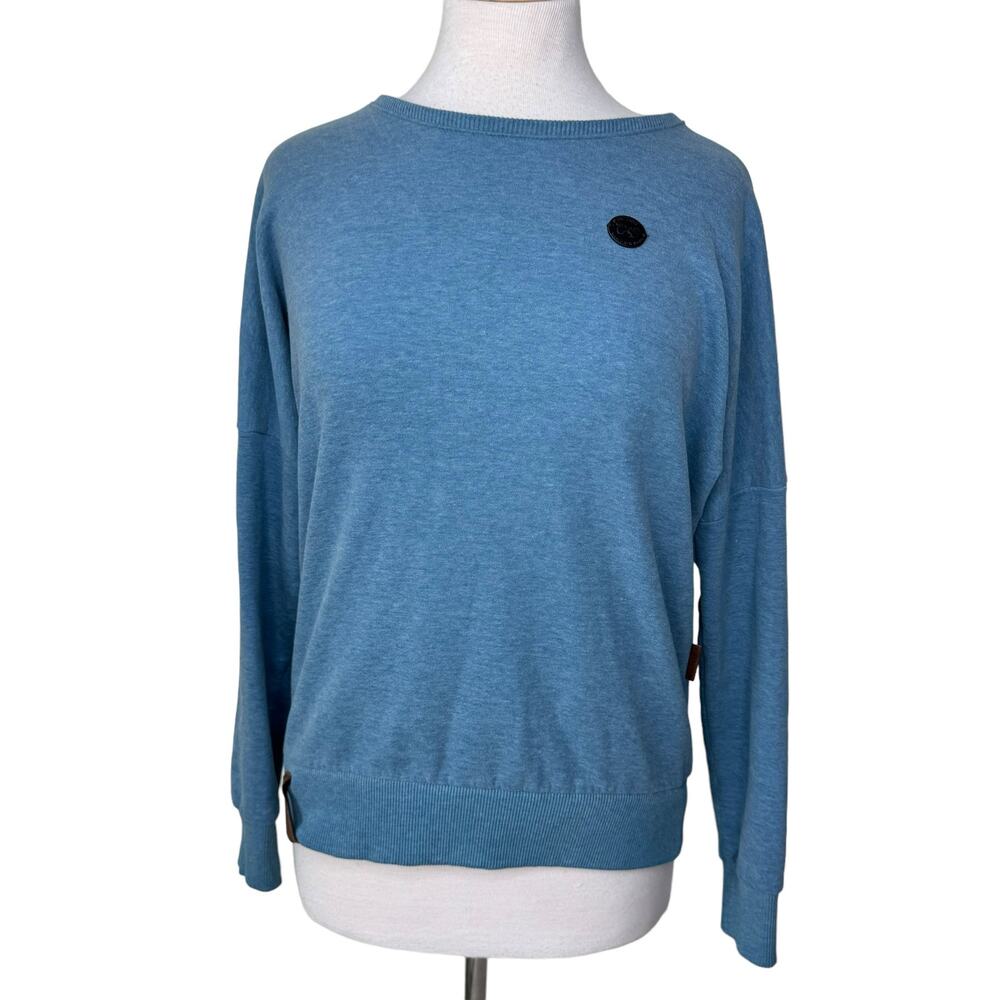 NAKETANO Brave New World Long Sleeve Crewneck Sweatshirt Blue Size Medium